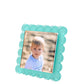 SQUARE SCALLOP FRAME - PASTEL TURQUOISE