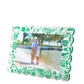 SCALLOP FRAME - GREEN TOILE