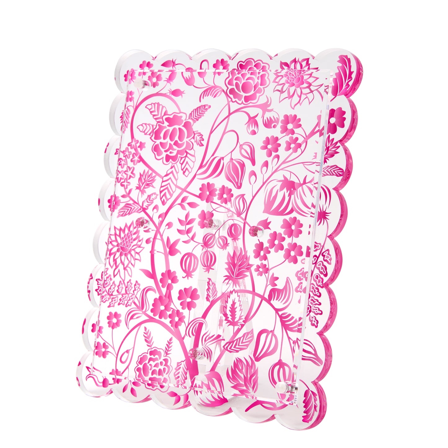 SCALLOP FRAME - PINK TOILE