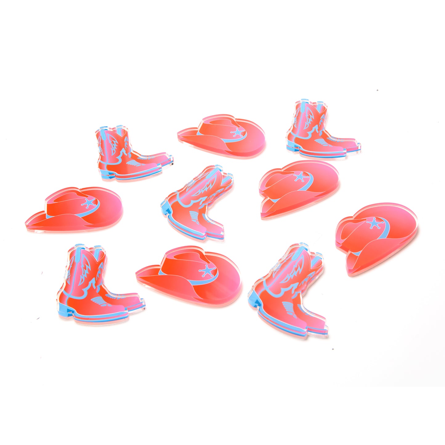 TIC TAC TOE - PINK COWBOY HAT & BOOT