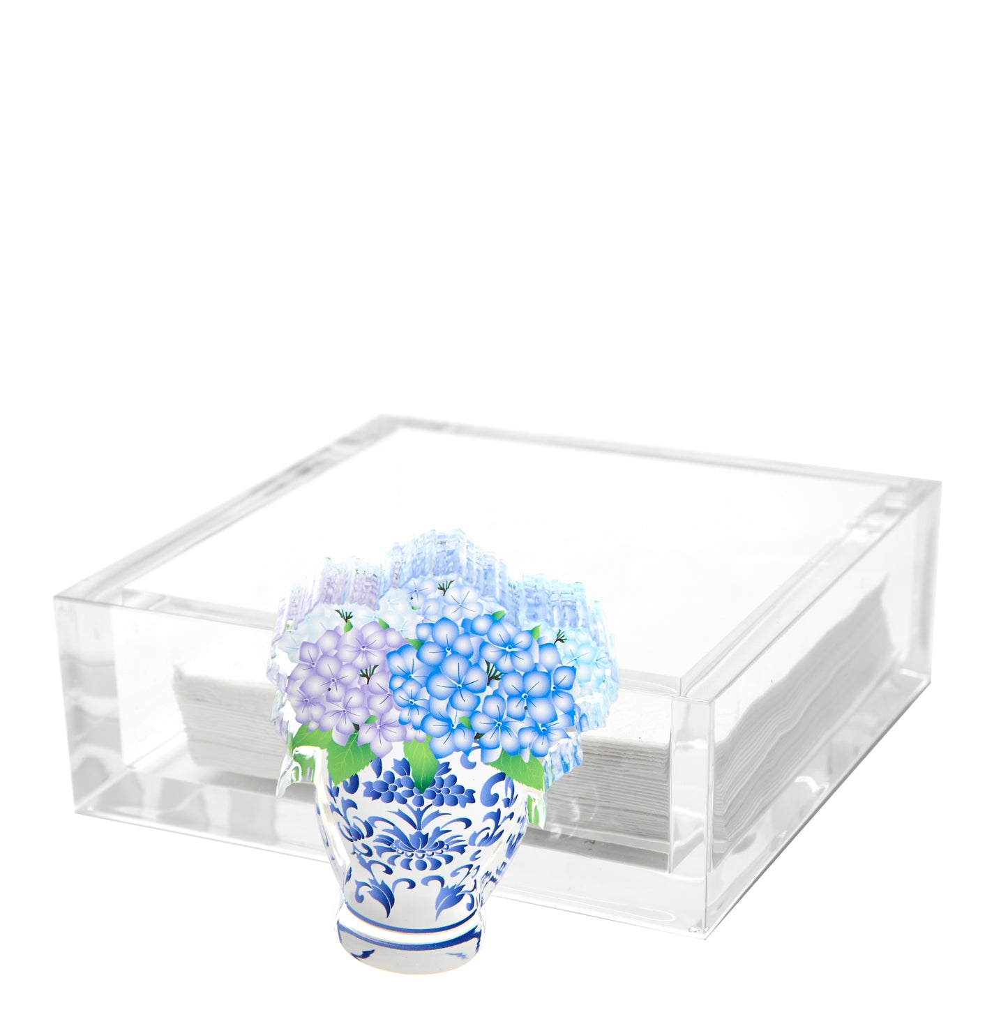 COCKTAIL NAPKIN HOLDER- HYDRANGEA BOUQUET