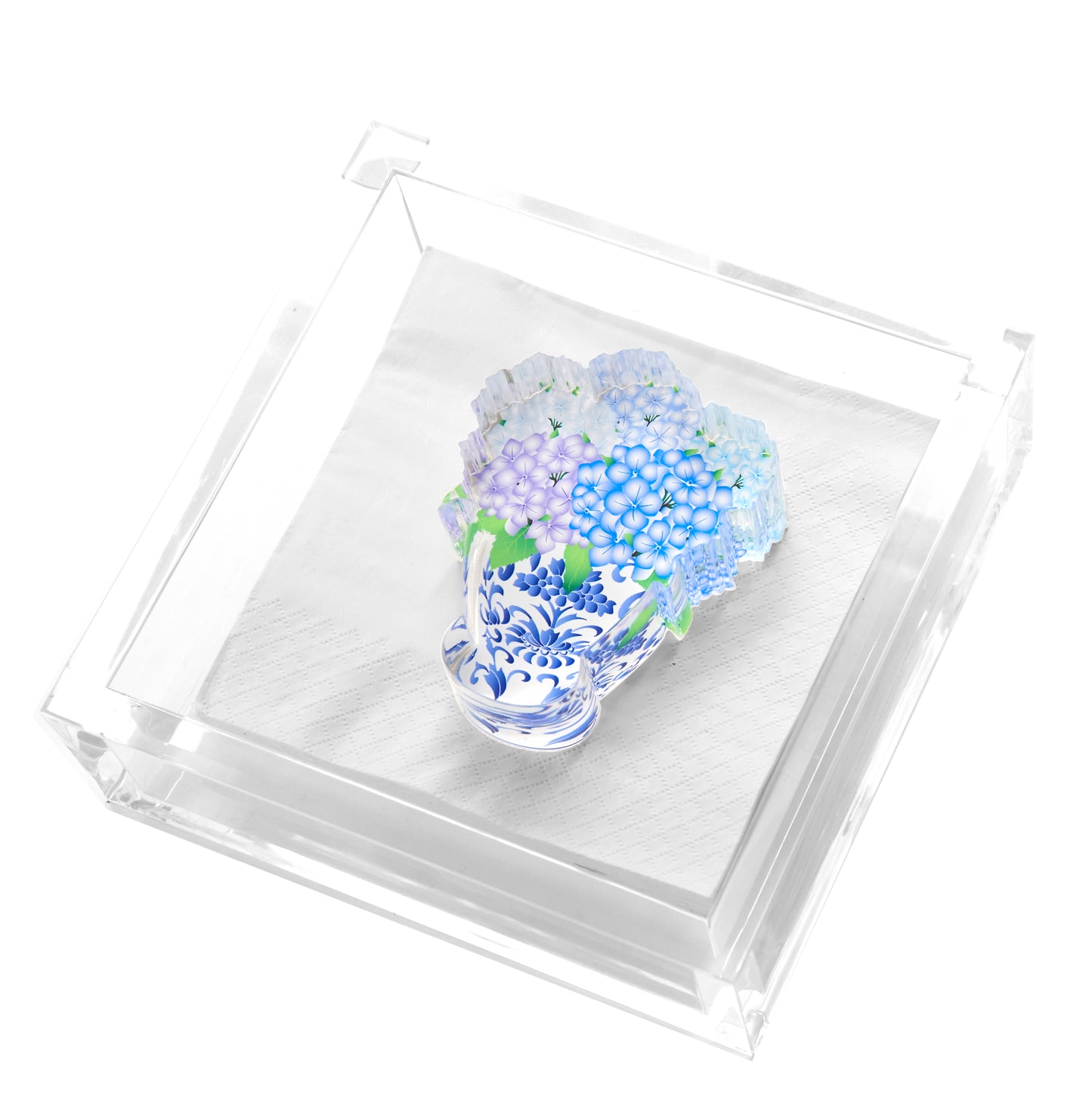 COCKTAIL NAPKIN HOLDER- HYDRANGEA BOUQUET