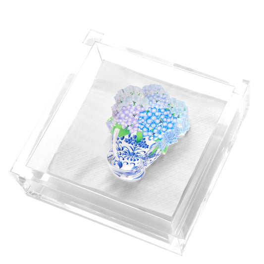 COCKTAIL NAPKIN HOLDER- HYDRANGEA BOUQUET