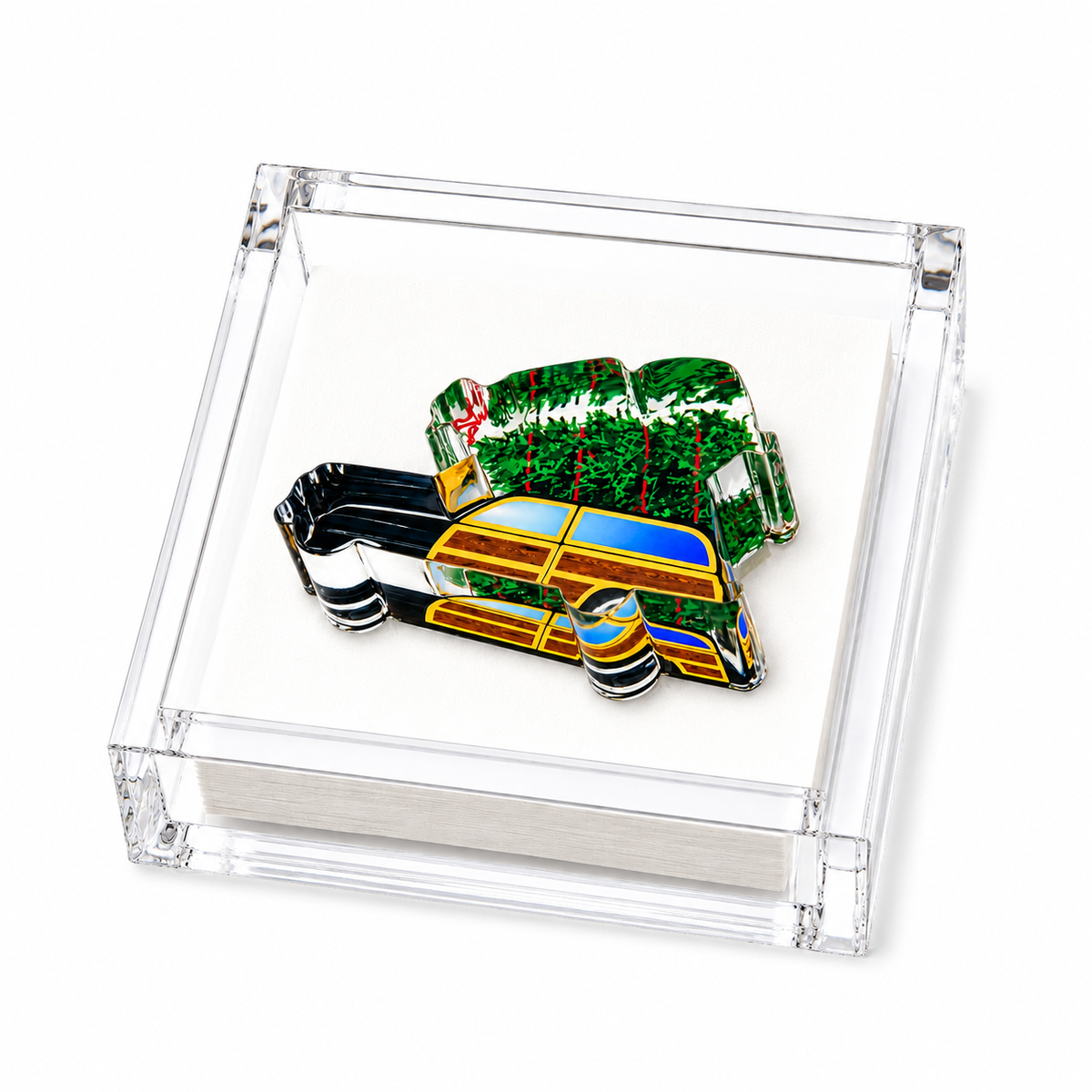Christmas Woody Acrylic Cocktail Napkin Holder
