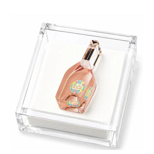 French Rose Acrylic Cocktail Napkin Holder