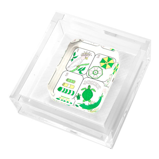 COCKTAIL NAPKIN HOLDER - PALM BEACH MAHJONG TILES