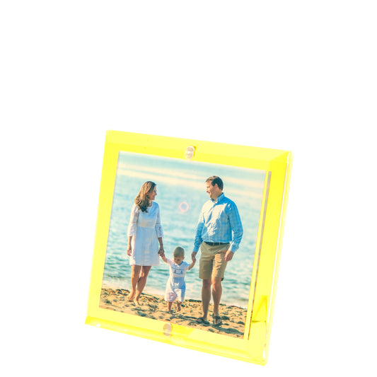Transparent Yellow Acrylic 4" x 4" Beveled Frame