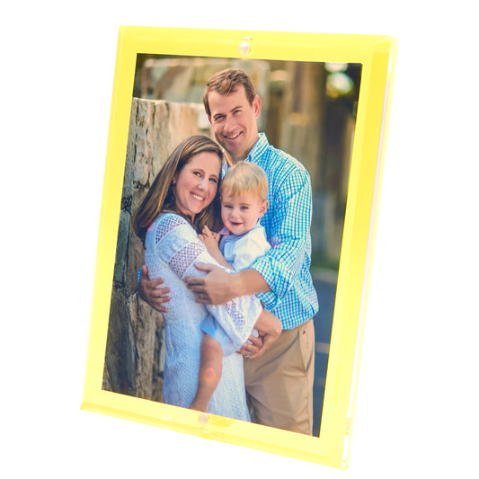 Transparent Yellow Acrylic 5" x 7" Beveled Frame