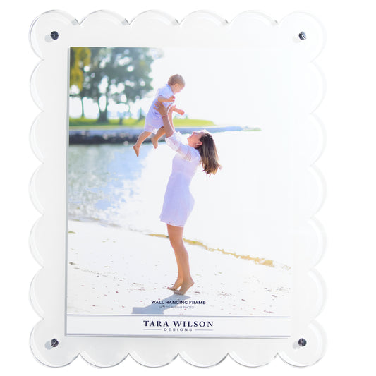 White Acrylic 11" x 14" Scallop Wall Frame