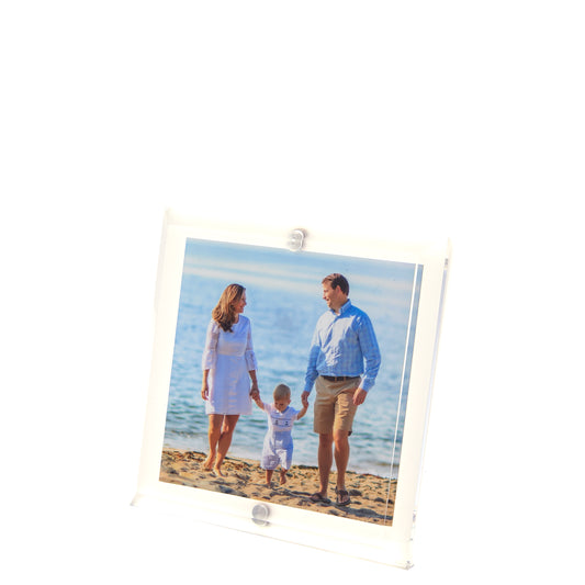 White Acrylic 4" x 4" Beveled Frame