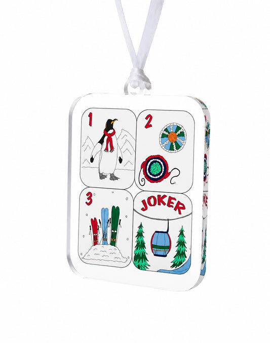 Winter Mahjong Tiles Acrylic Ornament