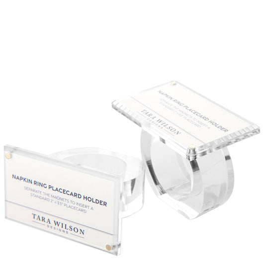 Acrylic Place Card Holder Napkin Ring (Set of 4) - Tara Wilson Designs