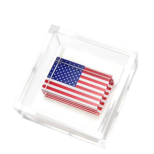 American Flag Acrylic Cocktail Napkin Holder - Tara Wilson Designs