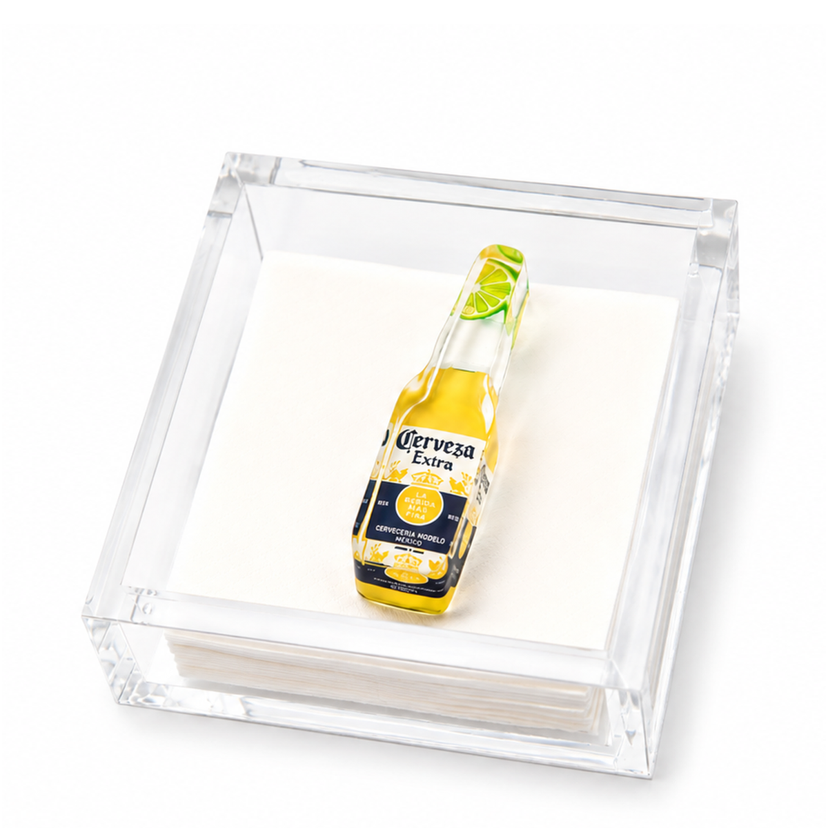 Beer Bottle Acrylic Cocktail Napkin Holder