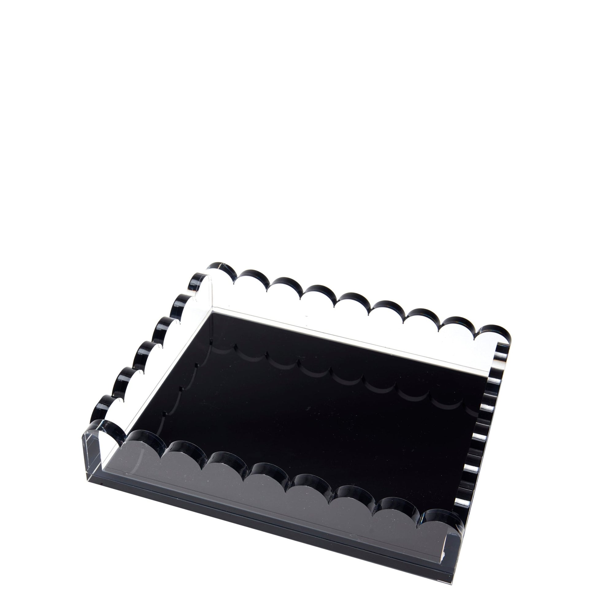 Black Acrylic Scallop Tray - Tara Wilson Designs