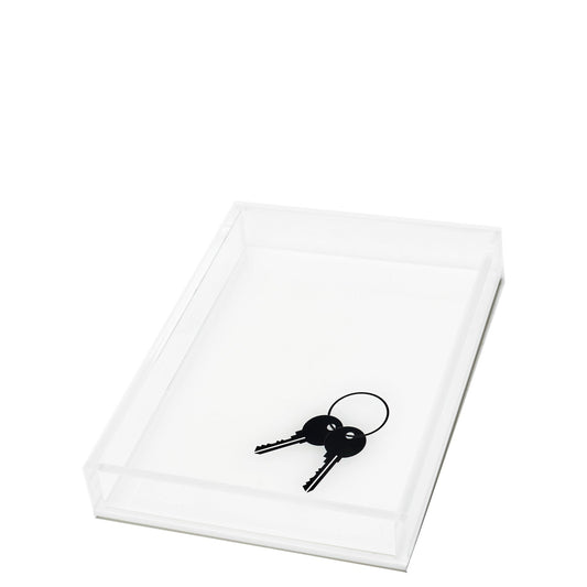 Black Keys on White Acrylic Tray - Tara Wilson Designs