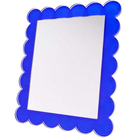 Blue Acrylic 11" x 13" Scallop Mirror - Tara Wilson Designs
