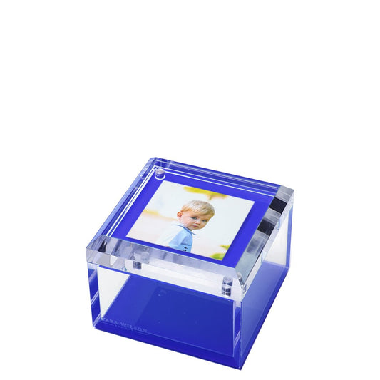 Blue Acrylic 4" x 4" Photo Box - Tara Wilson Designs
