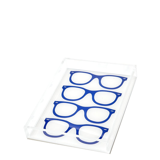 Blue Acrylic Glasses Tray - Tara Wilson Designs