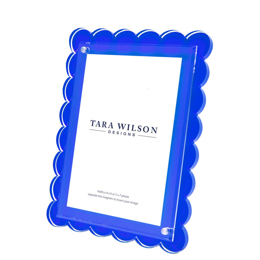 Blue Acrylic Scallop Frame - Tara Wilson Designs