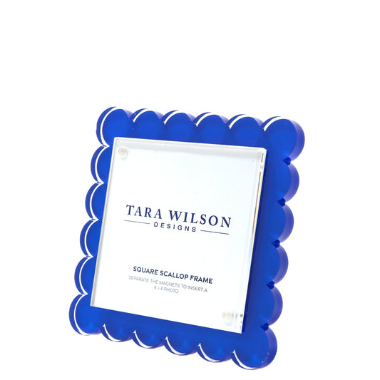 Blue Acrylic Square Scallop Frame - Tara Wilson Designs
