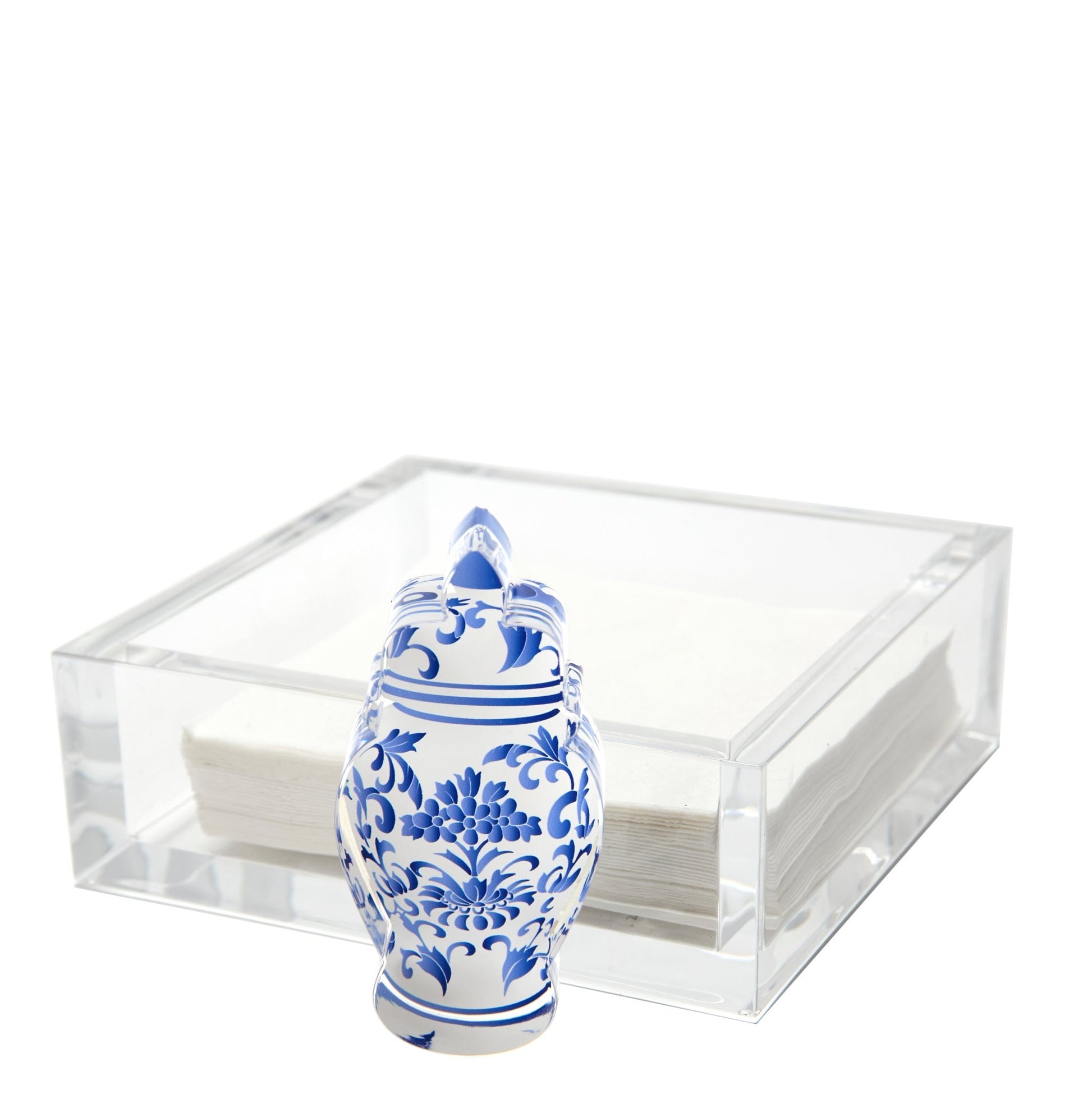 Blue Ginger Jar Acrylic Cocktail Napkin Holder - Tara Wilson Designs