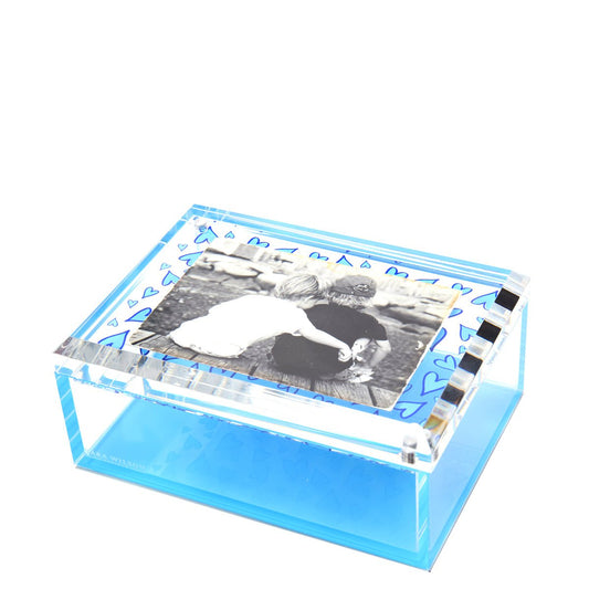 Blue Heart Acrylic 5" x 7" Photo Box - Tara Wilson Designs