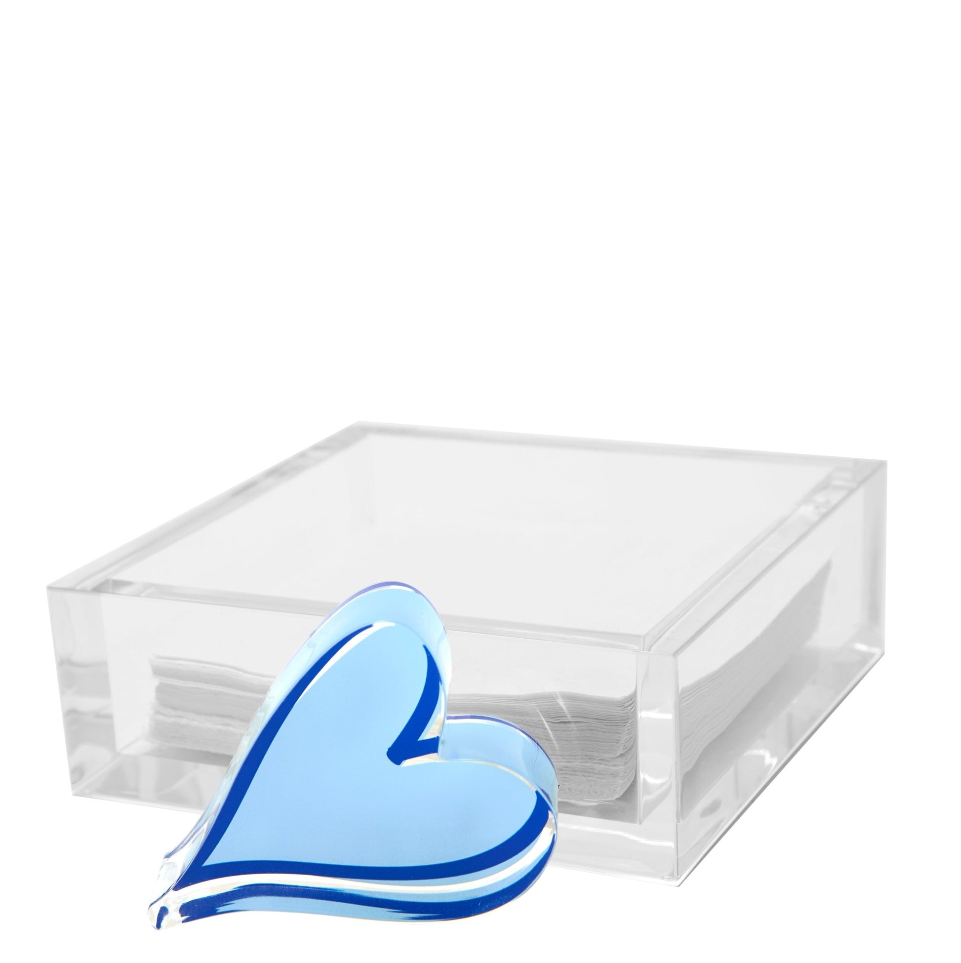 Blue Heart Acrylic Cocktail Napkin Holder - Tara Wilson Designs