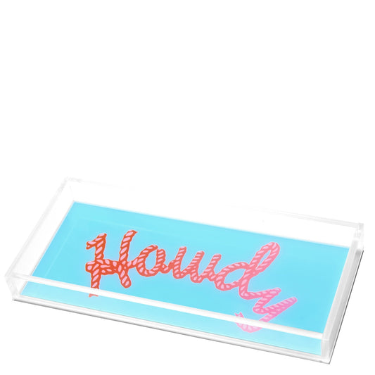 Blue Howdy Acrylic Tray - Tara Wilson Designs