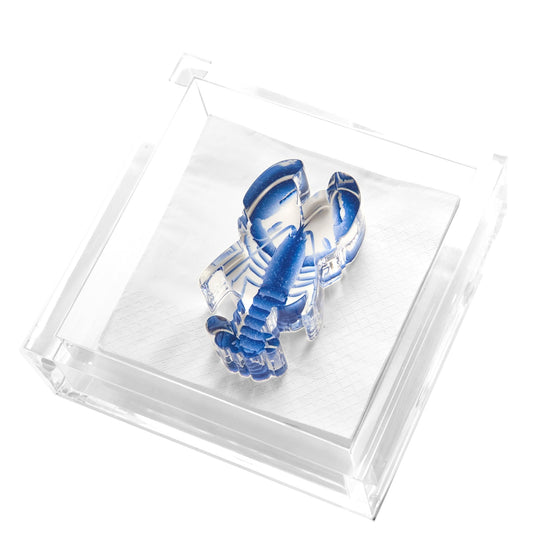 Blue Lobster Acrylic Cocktail Napkin Holder - Tara Wilson Designs