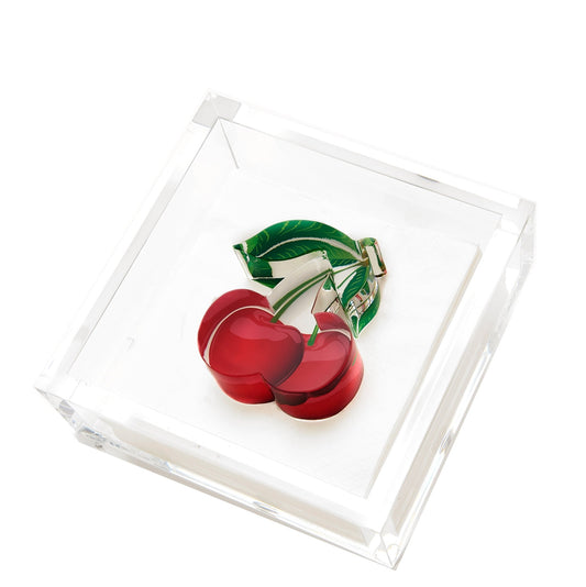 Cherries Acrylic Cocktail Napkin Holder - Tara Wilson Designs
