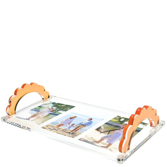Citrine Acrylic Scallop Handle Photo Tray - Tara Wilson Designs
