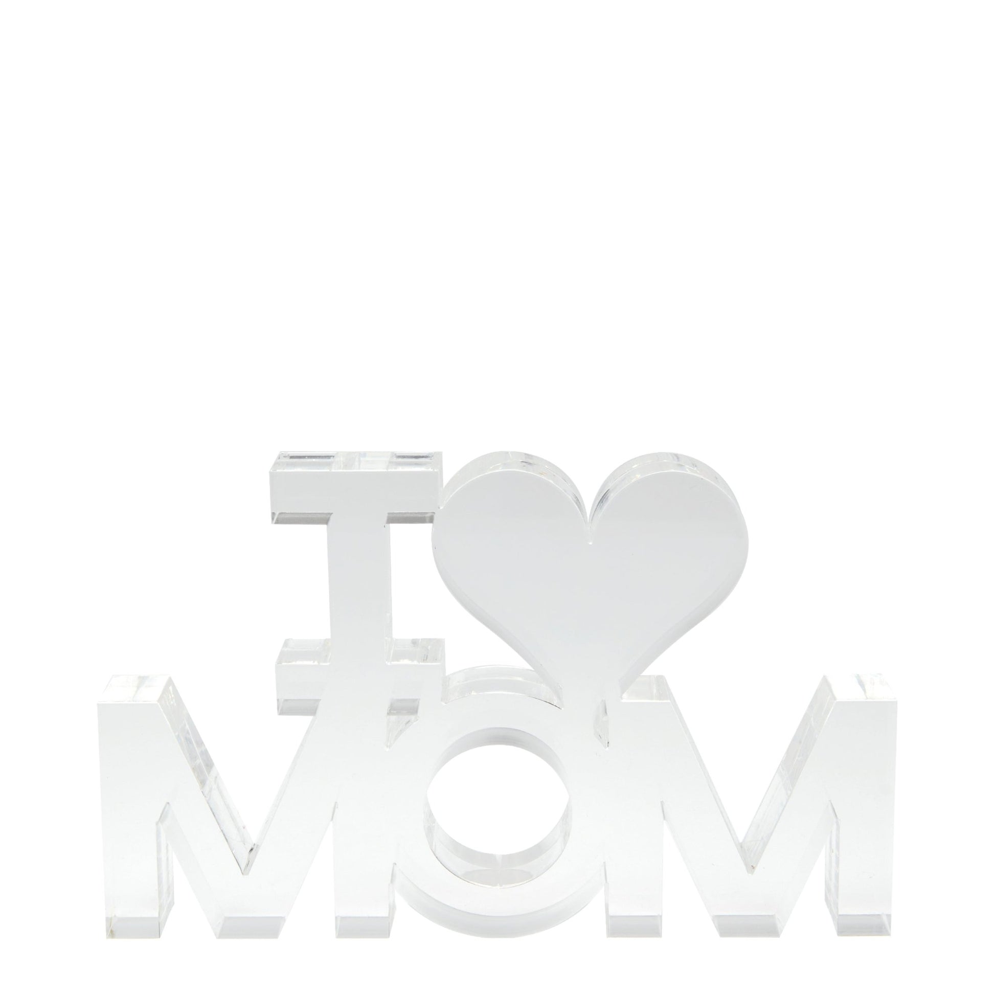 Clear Acrylic I (Heart) Mom Stand Alone - Tara Wilson Designs