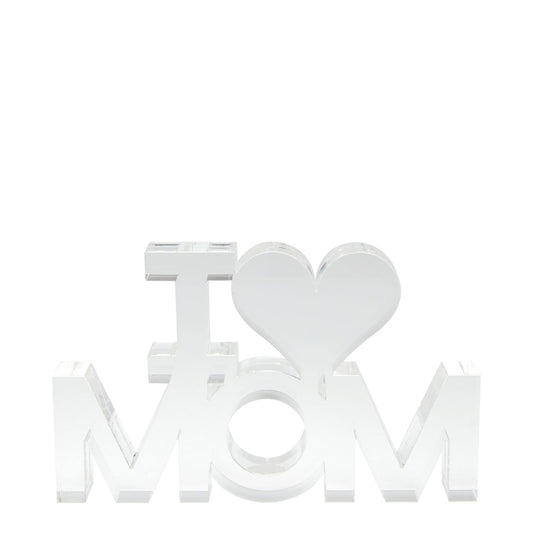 Clear Acrylic I (Heart) Mom Stand Alone - Tara Wilson Designs