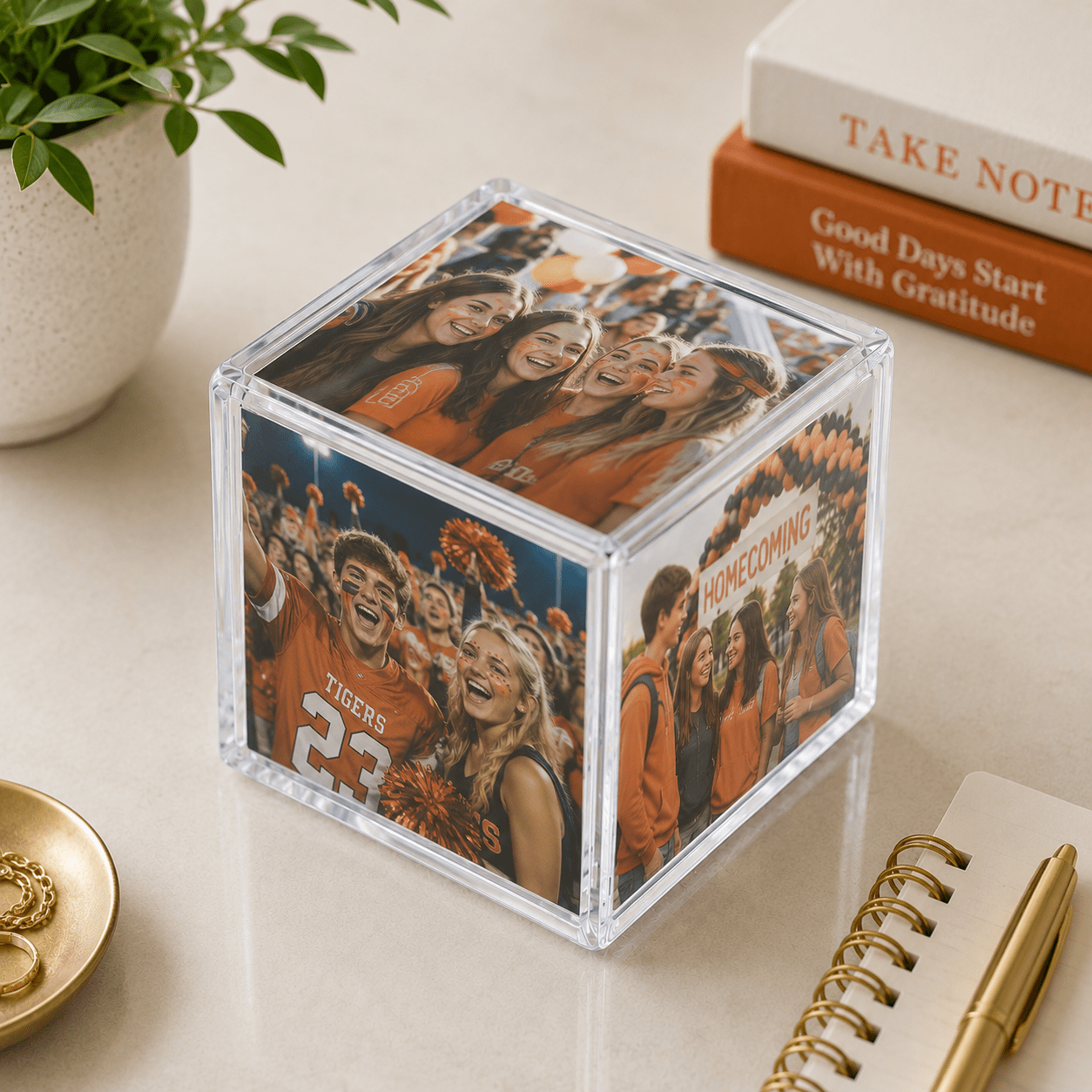 Clear Acrylic Retro Photo Cube - Tara Wilson Designs