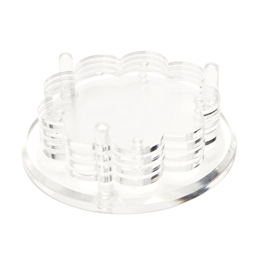 Clear Acrylic Scallop Drink Coasters - Tara Wilson Designs
