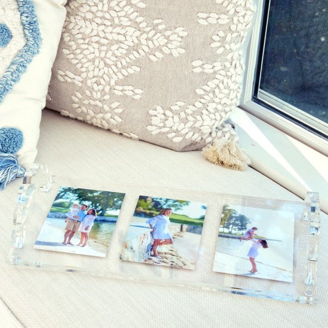 Clear Acrylic Scallop Handle Photo Tray - Tara Wilson Designs
