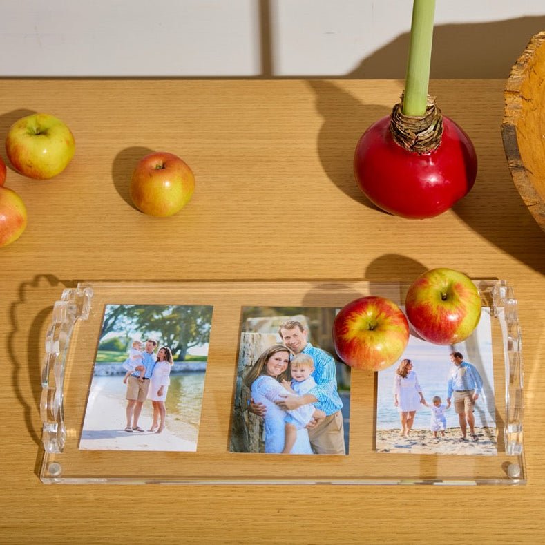 Clear Acrylic Scallop Handle Photo Tray - Tara Wilson Designs