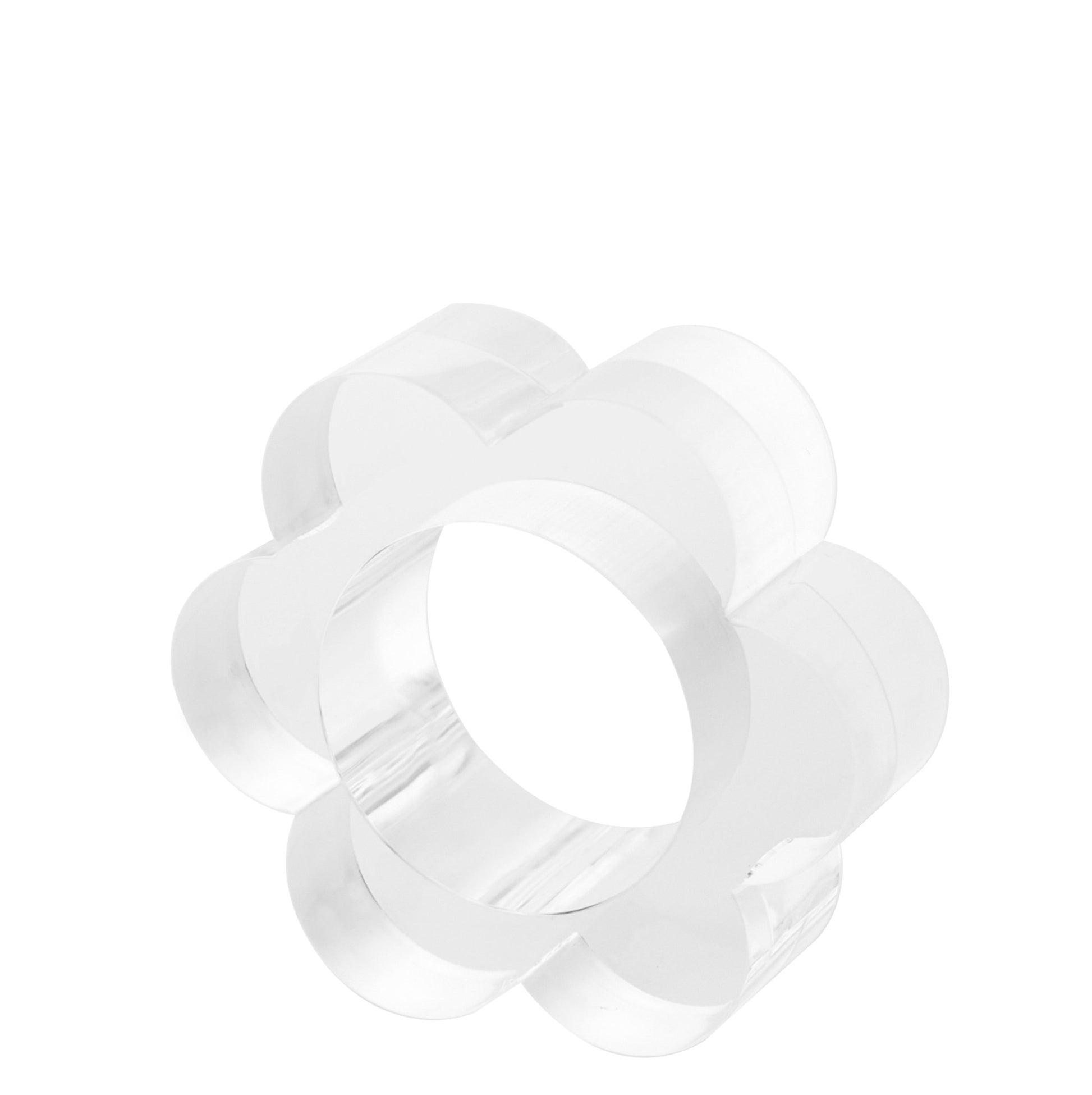 Clear Acrylic Scallop Napkin Rings (Set of 4) - Tara Wilson Designs