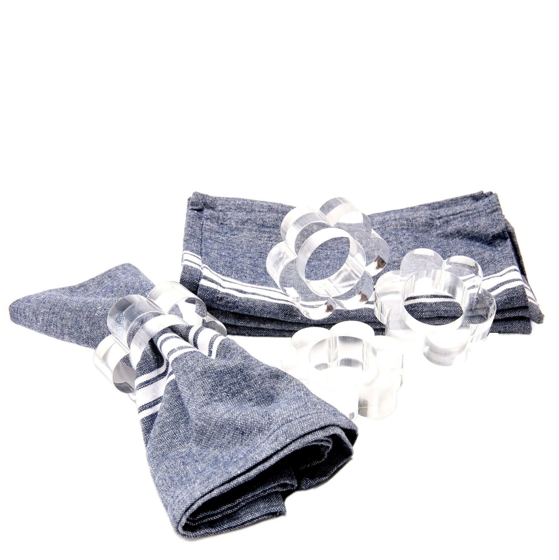 Clear Acrylic Scallop Napkin Rings (Set of 4) - Tara Wilson Designs