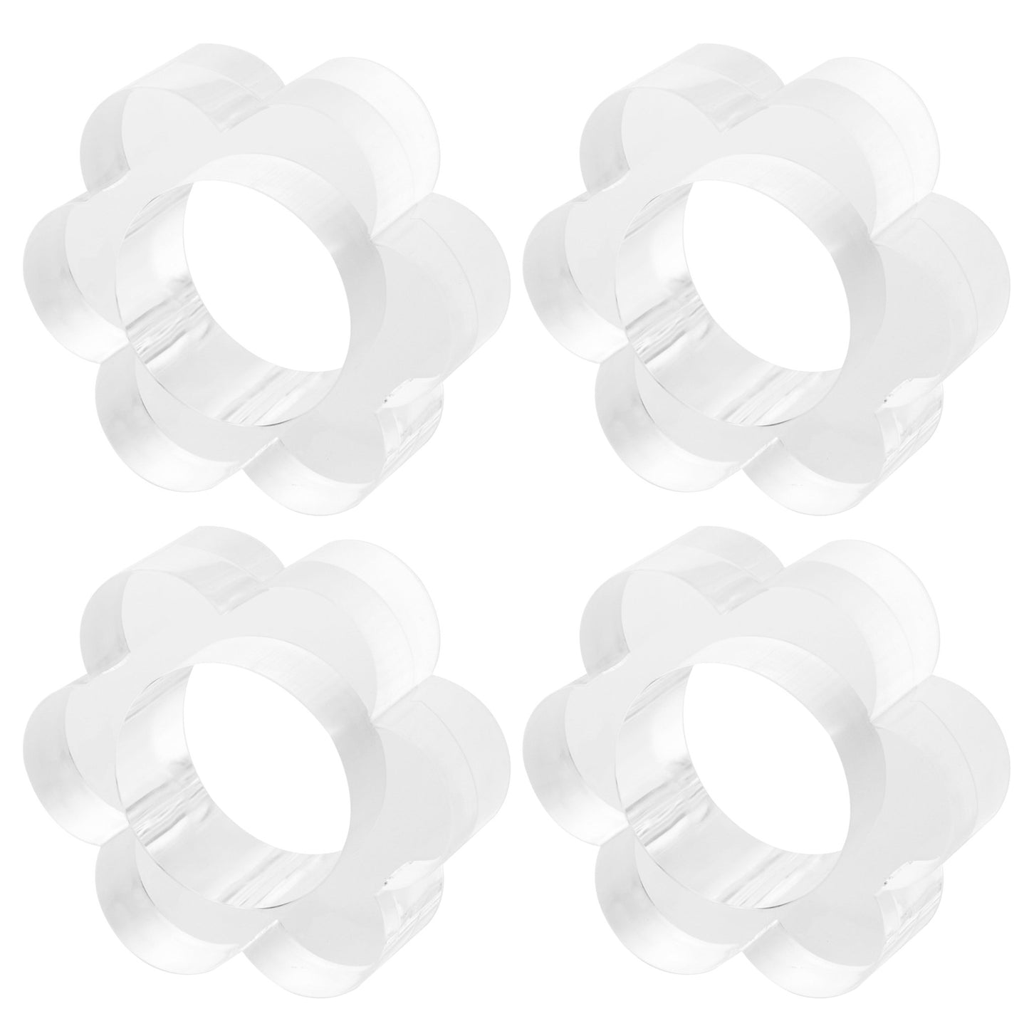 Clear Acrylic Scallop Napkin Rings (Set of 4) - Tara Wilson Designs