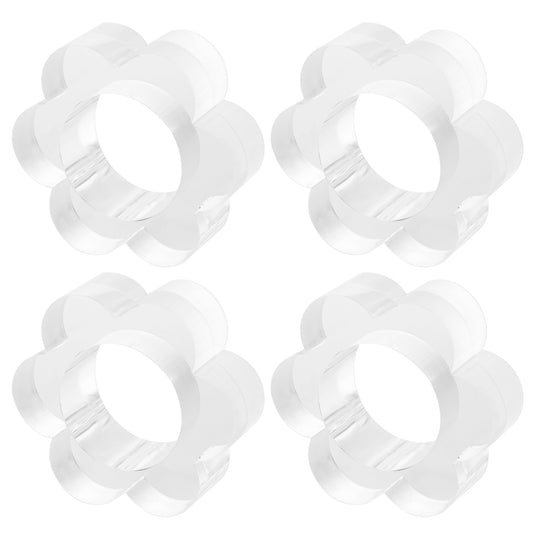 Clear Acrylic Scallop Napkin Rings (Set of 4) - Tara Wilson Designs