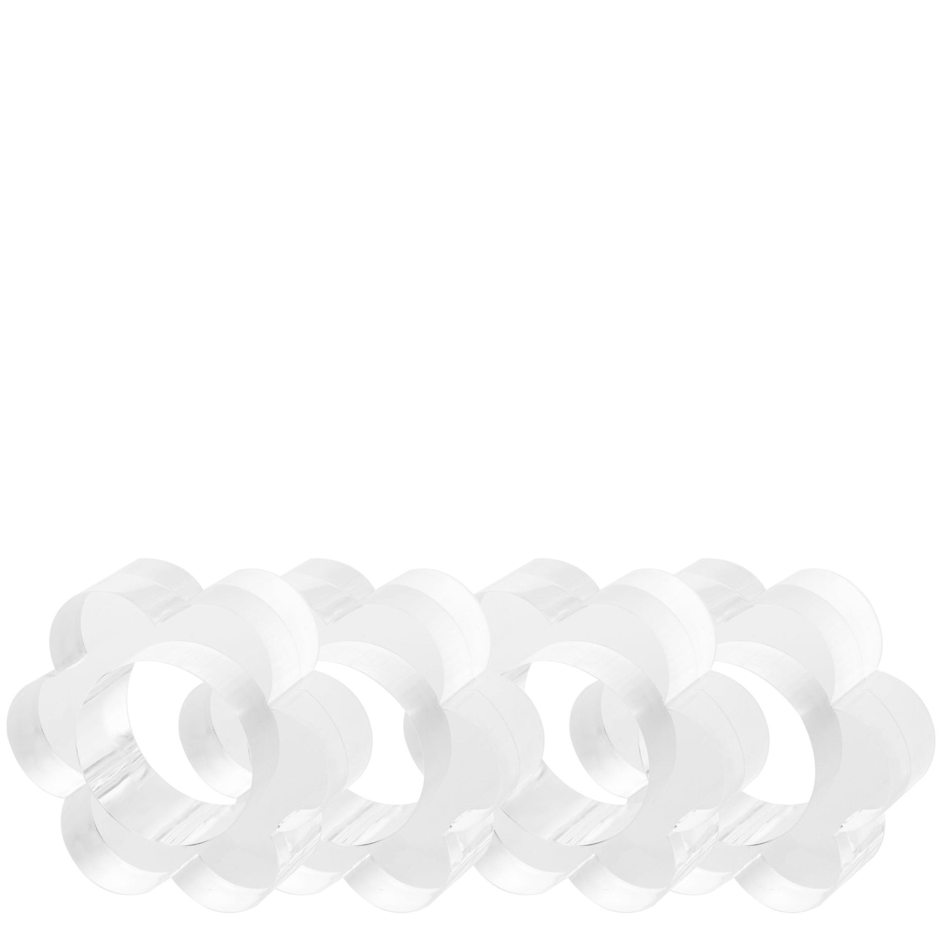 Clear Acrylic Scallop Napkin Rings (Set of 4) - Tara Wilson Designs