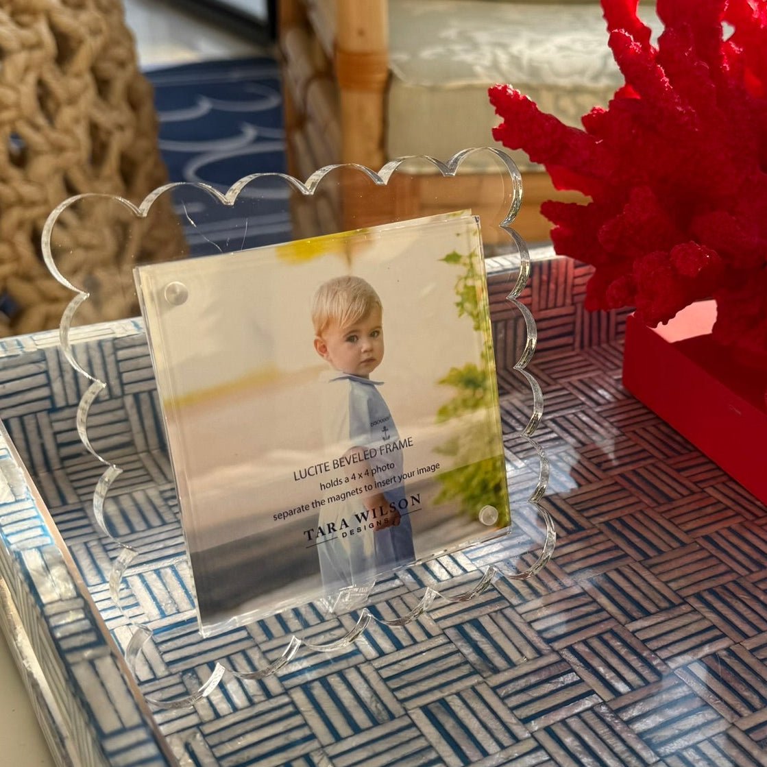 Clear Acrylic Square Scallop Frame - Tara Wilson Designs