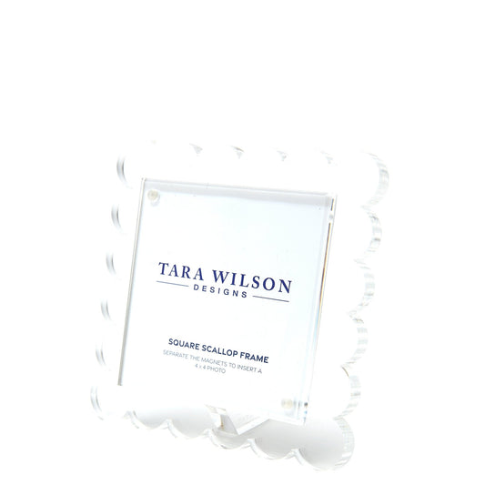 Clear Acrylic Square Scallop Frame - Tara Wilson Designs