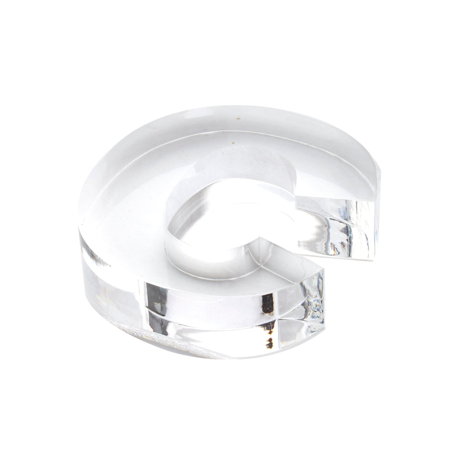 Clear C Acrylic Napkin Weight - Tara Wilson Designs