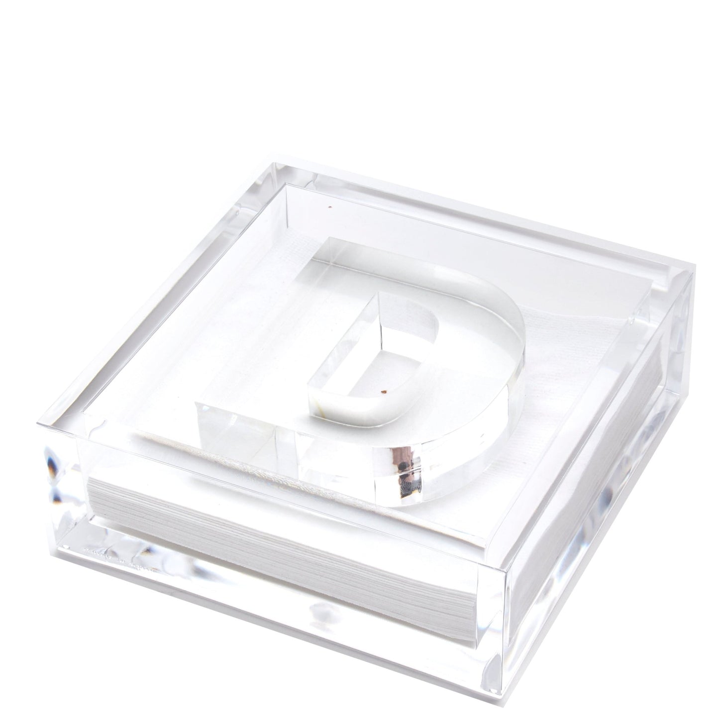 Clear D Acrylic Napkin Weight - Tara Wilson Designs
