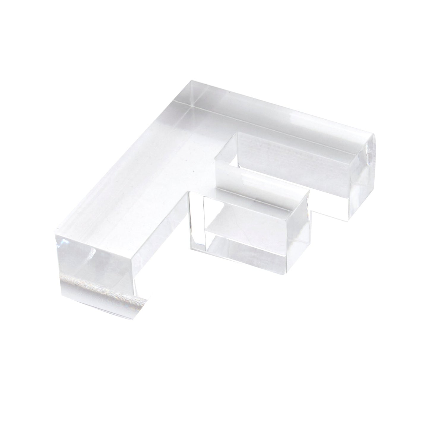 Clear F Acrylic Napkin Weight - Tara Wilson Designs