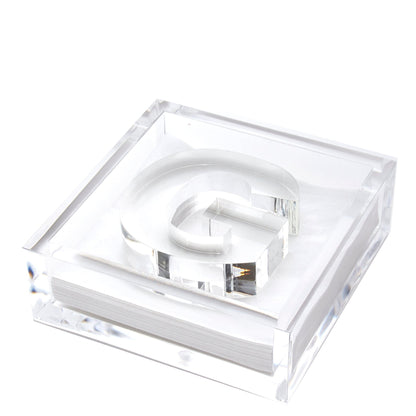 Clear G Acrylic Napkin Weight - Tara Wilson Designs