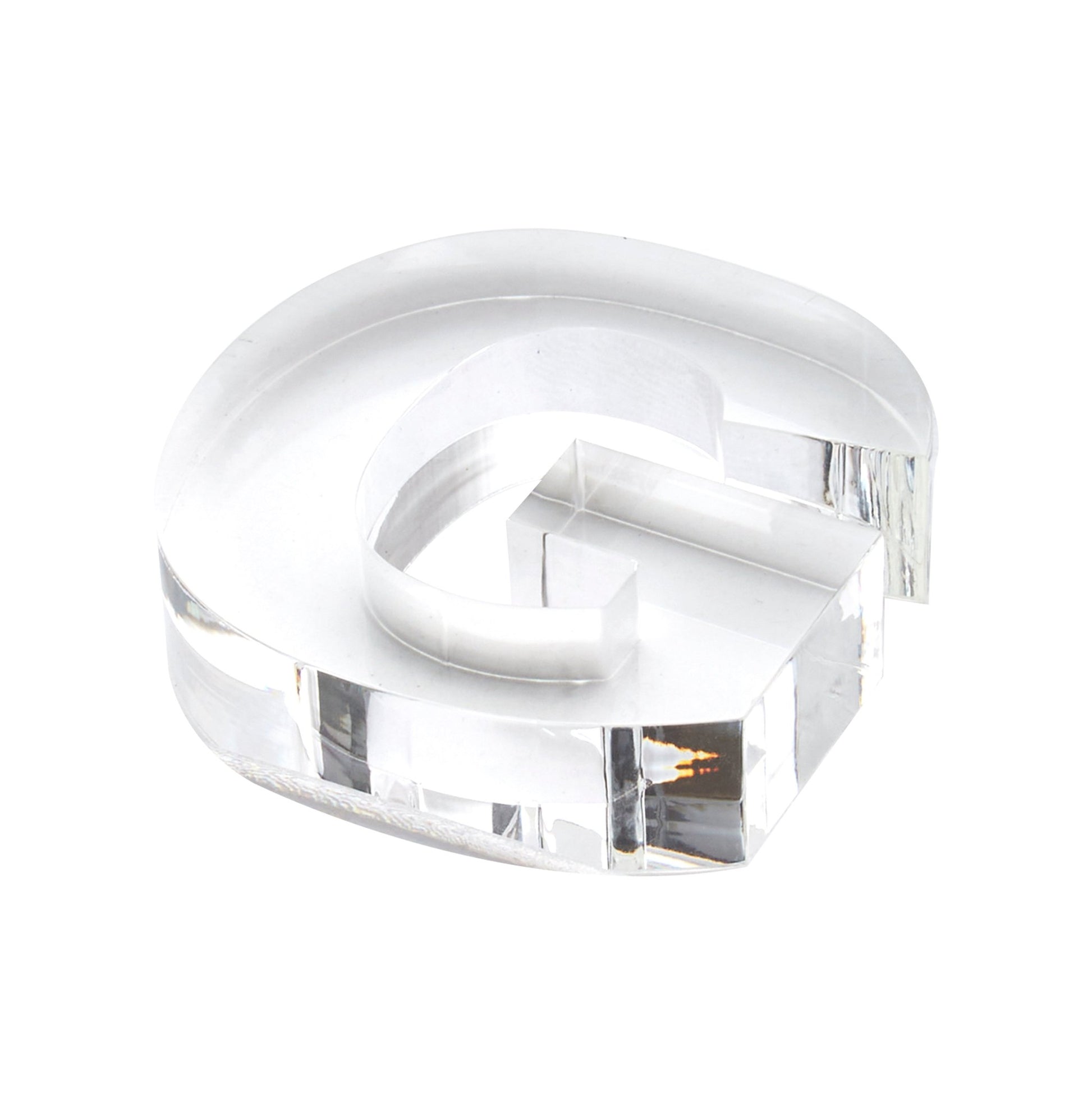 Clear G Acrylic Napkin Weight - Tara Wilson Designs